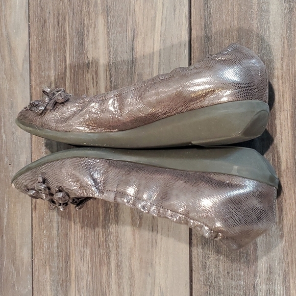 The FLEXX Womens Comfort Metallic wedge shoes Loafer sz 7 - Picture 7 of 10